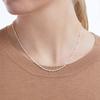 Collar de cuentas de arroz corrugadas de feng shui frío europeo y americano cadena de cuentas redondas simples de nicho cadena de suéter versátil estilo ins