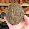Agarwood Indonesio Finamente Tallado Nueve Dragones Jugando con Perlas Adorno Sólido Sala de Estar Placa Decorativa Talla en Madera Artesanía Mango