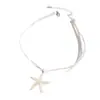 Collar con Colgante de Estrella de Mar Bohemio Europeo y Americano Transfronterizo Accesorios para Vacaciones en la Playa y la Costa Cadena para Clavícula de Mujer con Forma de Estrella