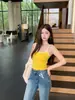 Diseño de Bloques de Color de Nuevo Estilo con un Espalda Hueca Pura y Atractiva, con Copas Extraíbles, Versátil para el Uso Diario para Mujeres