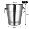 Balde de gelo em aço inoxidável, design elegante, adequado para bares, KTVs, champanhe, uso comercial, cerveja, vinho tinto e uso doméstico; um pequeno balde de gelo criativo para fazer cubos de gelo