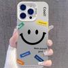 Capa de Celular Casual com Rosto Sorridente Adequada para Apple 17Promax Iphone16Pro Fashionável 15/14/13 Estilo Europeu e Americano 12