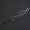 Estilo punk europeo y americano personalidad gótica exagerado pulsera de cuero con remaches de tres filas uña puntiaguda pulsera de PU Rock