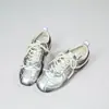 Zapatillas Deportivas Casuales Plateadas 2026 para Mujer con Lazo y Tacón Oculto, Nuevo Estilo Retro para Primavera y Verano