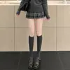 Meias caneladas de algodão com agulha dupla e microcompressão para o outono, estilo JK japonês escolar, Lolita, Miu, meias largas estilo coreano