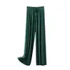 Pantalones de Pierna Ancha con Colgante de Modal de Verano Pantalones Largos de Seda Helada para Mujer Cintura Alta Seda de Cobre Amoníaco Sueltos Finos Casuales