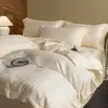 Nuevo Juego de Cama de Cuatro Piezas, Funda de Edredón Jacquard de Seda Helada Amigable con la Piel, Sábana Plana, Sábana Ajustable, Primavera y Verano 2026