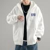 Sudadera tipo cárdigan chaqueta gris oscuro para hombre 2026 Nueva marca moderna de primavera y otoño Ropa para hombre Ropa holgada de forro polar para estudiante