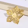 Suministro Directo de Fábrica Muma Accesorios para Joyería DIY 43*41mm Pieza de Flor de Cinco Hojas Puntiaguda Hueca Abanico de Novia Accesorios para Corona de Fénix
