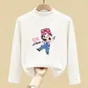 Roupa de baixo infantil com forro de fleece para outono e inverno 2026, novo estilo, blusa infantil de gola alta curta, camiseta de manga comprida para usar em camadas no outono e inverno