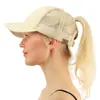 Comercio Exterior Estilo Caliente Gorra Sin Etiquetar Gorra de Béisbol para Cola de Caballo Apertura Trasera Color Sólido Gorra de Sol Gorra con Visera Gorra de Malla