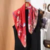Pañuelo Cuadrado Pequeño de Verano Delgado y Suave, Bufanda Decorativa Versátil y Elegante para el Cuello, Pañuelo de Seda Artístico, Fresco y de Gama Alta para Mujeres