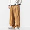 Estilo Chinês Mop Tamanho Grande Veludo Cotelê Harem Casual Solto Perna Larga Perna Reta Calças Longas Casuais Casal Solto Calças Longas
