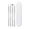 Extractor de comedones ultra fino de acero inoxidable, removedor de puntos negros, No. Set de 5 agujas para comedones, para extracción de acné y limpieza facial; disponible para envío directo