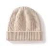 Gorro de Lana Retorcida de Cachemira de Color Sólido Estilo Coreano Otoño e Invierno para Hombres y Mujeres Cálido con Protección para los Oídos Gorro de Punto Engrosado Casual para el Frío