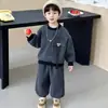 Conjunto de sudadera de lana para niño, nuevo y elegante para otoño 2026, moda fresca de otoño para bebé, conjunto deportivo de dos piezas
