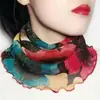 Bufanda para Colgar en Oreja de Seda Dorada para Mujer Primavera y Verano Versátil Protector Solar Manga para Cuello Velos Cubre Cuello Multifuncionales Bufanda de Seda Pequeña Variada de Cuello Alto