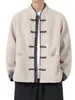 Ropa Gruesa Tradicional China para Hombre, Chaqueta Gruesa Cálida de Lana de Cordero, Nuevo Estilo Chino, Estilo Nacional, Traje Zen Tai Chi, Abrigo Grueso de Talla Grande