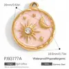 Accesorios de Joyería de Acero Inoxidable Transfronterizos Maleta de Dibujos Animados Goteo de Aceite Flor Colorida Chapado en Oro Real de 18K Colgante