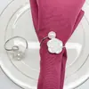 Nuevo Anillo para Servilleta de San Valentín Cruz Espejo Perla Rosa Anillo para Servilleta de Restaurante Occidental Hebilla Metálica Chapada para Servilleta
