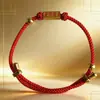 Pulseira de Fio Vermelho Sucesso no Exame Dourado - Boa Sorte nos Exames, Presente Feito à Mão para Sucesso nos Exames e Avanço Acadêmico, Lembrança de Atração Turística