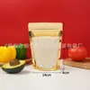 Bolsas tipo doy-pack aluminizadas con cierre transparente, bolsas autosellables para nueces, frutas secas, té de flores, snacks y empaque de alimentos, en stock