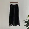 Falda midi plisada de cintura alta estilo coreano Beishan Tongshu para mujer, falda larga de malla línea A para otoño H8816