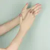 Guantes de seda de hielo para protección solar de cinco dedos, de longitud media, específicos para manicura de mujer, protección solar, sin dedos, delgados, de medio dedo, guantes de longitud extendida