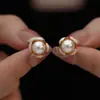 Brincos de Tarraxa Flor de Fada Super com Pérolas Artificiais para Mulheres Luxo Leve Design de Nicho Sensação de Alto Padrão Brincos Ornamentos de Orelha com Temperamento Único