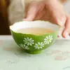 Taza de Té de Cerámica Blanca y Verde Isla Margarita de Roca Mineral Hecha en Fábrica Juego de Té para Uso Personal de Mujeres Taza Maestra Taza de Cata