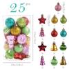 Nuevo Producto Transfronterizo Navidad Bolas de Navidad 25 Piezas Bolas Coloridas con Formas Especiales Colgantes para Árbol de Navidad Fondo Actividades Festivas