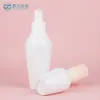Set de Botellas de Vidrio Blancas Redondas de Hombro de 120 ml para Loción con Cabezal de Bomba al por Mayor en Stock, Tarro de Crema Corto y Gordito de 50 g