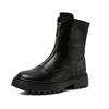 Botas Martin de Nuevo Estilo Transfronterizas para Otoño e Invierno para Mujer, Botas Individuales de Media Caña, Botines Gruesos de Moda Estilo Británico, Botas con Cremallera Delantera para Mujer