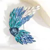 Broche de Alas de Ángel de Lujo a la Moda Corsage Exquisito de Alas de Cristal Degradado para Mujer Pines Personalizados Accesorios