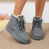 Botas Martin de cadarço novas, outono e inverno 2026, transfronteiriças europeias e americanas, botas curtas quentes de pelúcia femininas, botas de neve de tamanho grande