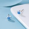 Brincos de pino estilo coreano 925 prata esterlina dopamina simples fresco geométrico brincos redondos brincos único diamante polido brincos