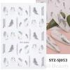Nuevas pegatinas de uñas transfronterizas con cinta de flores de primavera y línea de hierba, pegatinas adhesivas para uñas al por mayor