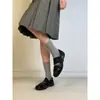 Zapatos Mary Jane Retro Deportivos de Piel de Oveja con Punta Cuadrada para Mujer, Zapatos de Ballet Versátiles de Suela Gruesa, Zapatos Planos Casuales Bajos