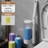Set de Escobilla de Baño Desechable Artefacto de Limpieza para Baño del Hogar Ángulo Muerto Libre Cabezal Reemplazable Cepillo para Lavar el Inodoro