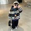 Ropa de Invierno para Niños Suéter Grueso Peludo con Forro de Terciopelo Chaqueta con Capucha 2026 Nueva Elegante Ropa Cálida para Bebé Otoño e Invierno Estilo Coreano