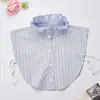 Gola alta listrada xadrez de renda falsa para camisa de suéter, gola de blusa interna, atacado transfronteiriço