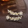 Nuevos Pendientes con Gancho para Oreja Estilo Ins Femenino Flor Mismo Estilo Douyin Pendientes Completos Populares Pendientes de Pétalos Pendientes Mismo Estilo que Song Hye Kyo Femeninos