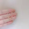 Pendientes Exquisitos Pequeños en Forma de U con Aguja de Plata 925 Moda Coreana Pendientes Dulces Pendientes Sencillos Nuevo Estilo para Mujer