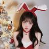 Diadema de Chica Conejito Navideño Pasador de Orejas de Conejo Diadema de Lujo Ligero para Cosplay Accesorios para el Cabello de Mujer