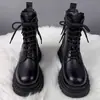 Botas Gruesas de Moda. Botas Martens para Mujer 2026 Nuevo Otoño/Invierno Estilo Británico Celebridad de Internet Más Vendido Botines para Mujeres Bajitas Botas Individuales