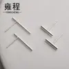 Novos Brincos de Uma Palavra Estilo Coreano para Mulheres, Estilo Simples, Geometria Simples, Brincos de Prata Esterlina 925, Tendência de Brincos Mini Elegantes