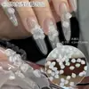 Decorações de Arte de Unha Pétala Tridimensional Transparente de Gelo Venda Quente Resina Cor Dopamina Cristal de Gelo Branco Flor de Cinco Pétalas Flor Mosaico Material