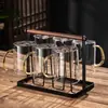Nuevo Juego de Tazas de Té de Vidrio Estilo Chino para Uso en Casa en la Sala de Estar, Taza de Agua Resistente a Altas Temperaturas con Mango de Madera, Taza de Lujo de Gama Alta para Oficina