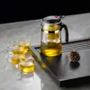 Taza Elegante Vidrio Espeso Resistente a Altas Temperaturas Juego de Té Casero Infusor de Té Separación de Té y Agua Preparación de Té con un Botón
