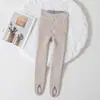 Leggings de invierno para niños de alta elasticidad, nuevo para otoño, con rayas verticales, protección catiónica en la cintura, ropa exterior elegante, con pies, venta al por mayor de fábrica